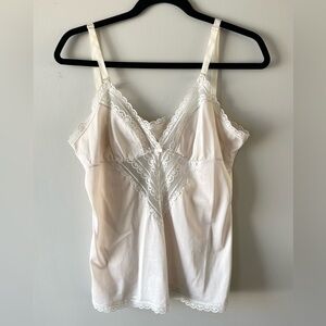 VTG Hanna Cream Lace Camisole Size M/L -Coquette Girl Romantic Dainty Boho Flirt